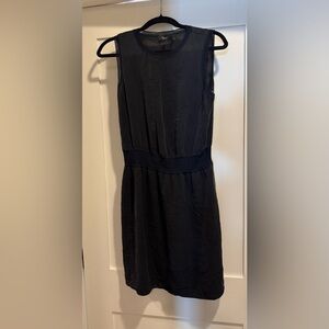 NWOT Theory Navy Blue Silk Combo Rib Trim Tank Dress size Large